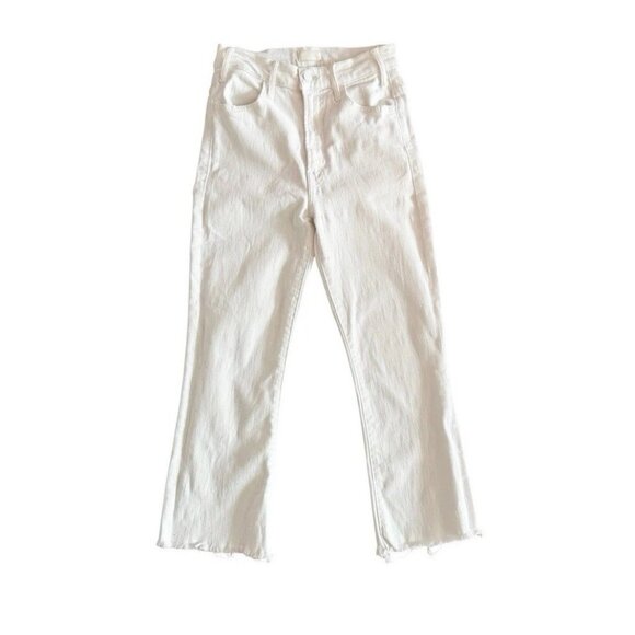 MOTHER  The Hustler Ankle Fray Fairest of Them All White Jeans Women's Sz 25 - Picture 2 of 15